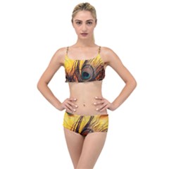 Peacock Feather Native Layered Top Bikini Set by Cemarart