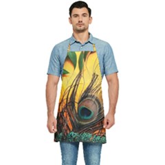 Peacock Feather Native Kitchen Apron by Cemarart