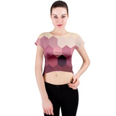 Hexagon Valentine Valentines Crew Neck Crop Top by Grandong