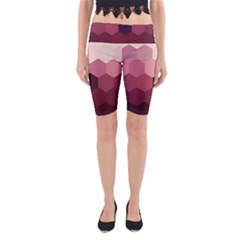 Hexagon Valentine Valentines Yoga Cropped Leggings by Grandong