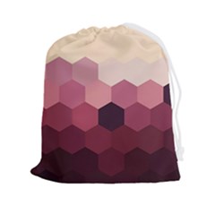 Hexagon Valentine Valentines Drawstring Pouch (2xl) by Grandong