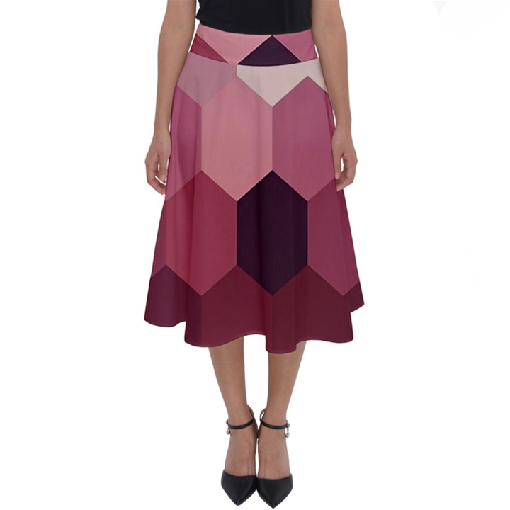 Hexagon Valentine Valentines Perfect Length Midi Skirt