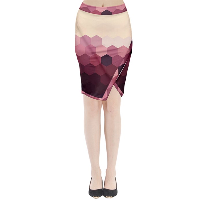 Hexagon Valentine Valentines Midi Wrap Pencil Skirt