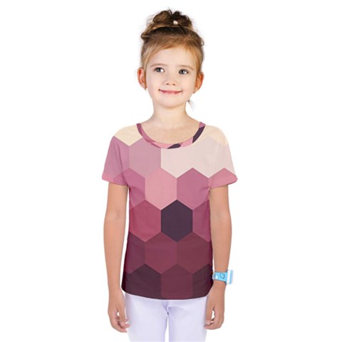 Hexagon Valentine Valentines Kids  One Piece T-shirt by Grandong