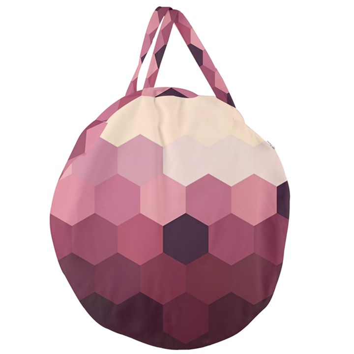 Hexagon Valentine Valentines Giant Round Zipper Tote