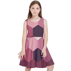 Hexagon Valentine Valentines Kids  Skater Dress by Grandong