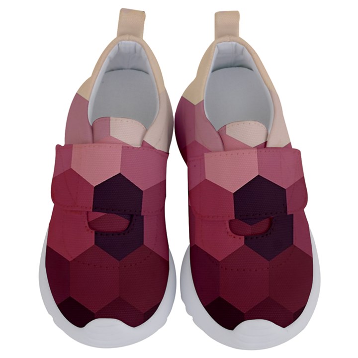 Hexagon Valentine Valentines Kids  Velcro No Lace Shoes