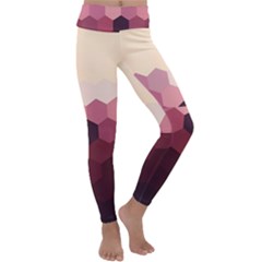 Hexagon Valentine Valentines Kids  Lightweight Velour Classic Yoga Leggings by Grandong