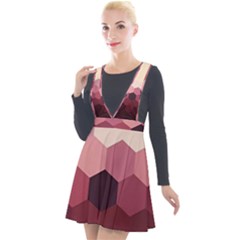 Hexagon Valentine Valentines Plunge Pinafore Velour Dress by Grandong