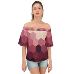 Hexagon Valentine Valentines Off Shoulder Short Sleeve Top by Grandong