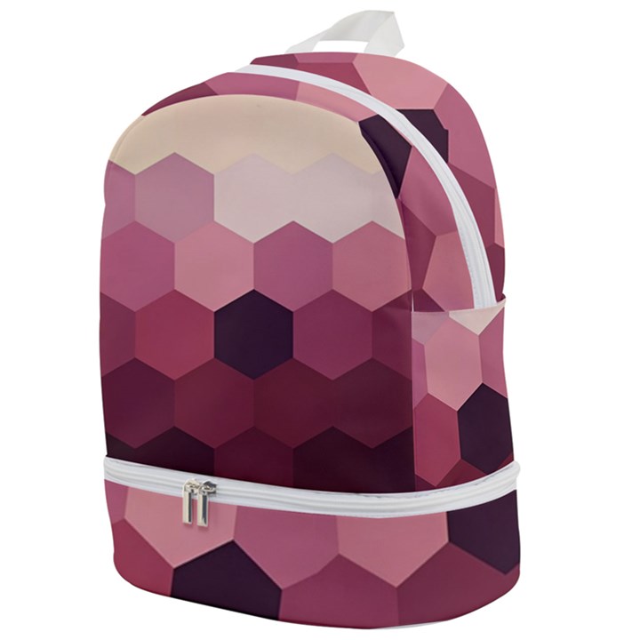 Hexagon Valentine Valentines Zip Bottom Backpack