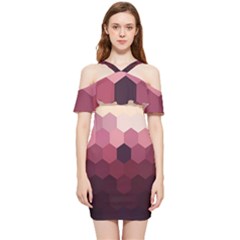 Hexagon Valentine Valentines Shoulder Frill Bodycon Summer Dress by Grandong