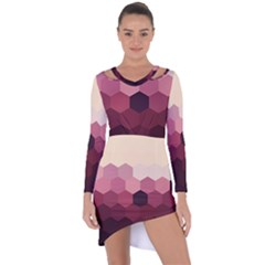 Flower Power Hippie Boho Love Peace Text Pink Pop Art Spirit Asymmetric Cut-out Shift Dress by Grandong