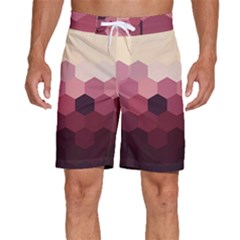 Hexagon Valentine Valentines Men s Beach Shorts by Grandong