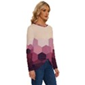 Hexagon Valentine Valentines Long Sleeve Crew Neck Pullover Top View3