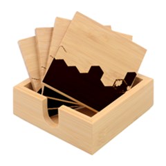 Hexagon Valentine Valentines Bamboo Coaster Set