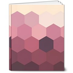 Hexagon Valentine Valentines 8  X 10  Hardcover Notebook by Grandong