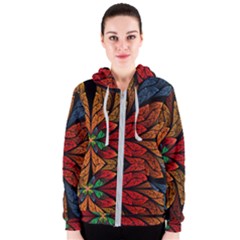 Fractals, Floral Ornaments, Rings Women s Zipper Hoodie by nateshop