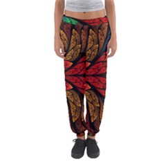 Fractals, Floral Ornaments, Rings Women s Jogger Sweatpants by nateshop