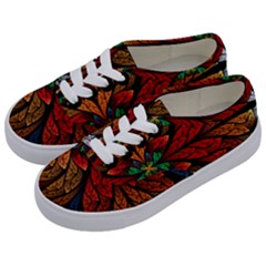 Fractals, Floral Ornaments, Rings Kids  Classic Low Top Sneakers by nateshop