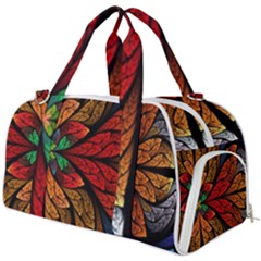 Fractals, Floral Ornaments, Rings Burner Gym Duffel Bag by nateshop