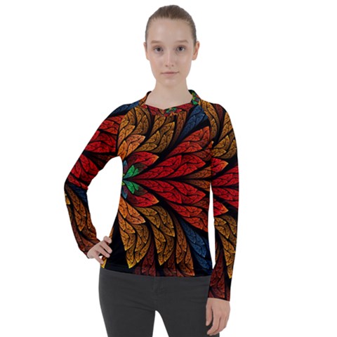 Fractals, Floral Ornaments, Rings Women s Pique Long Sleeve T-shirt by nateshop