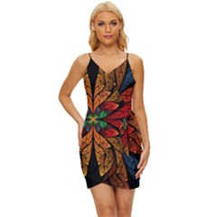 Fractals, Floral Ornaments, Rings Wrap Tie Front Dress by nateshop