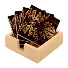 Fractals, Floral Ornaments, Rings Bamboo Coaster Set by nateshop