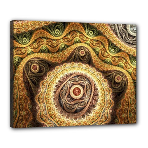 Fractals, Floral Ornaments, Waves Canvas 20  X 16  (stretched) by nateshop