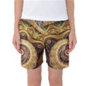 Fractals, Floral Ornaments, Waves Women s Basketball Shorts View1