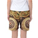 Fractals, Floral Ornaments, Waves Women s Basketball Shorts View2