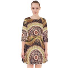 Fractals, Floral Ornaments, Waves Smock Dress by nateshop