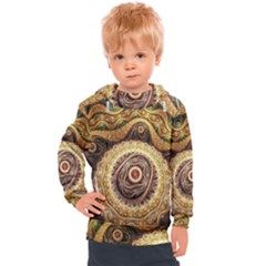 Fractals, Floral Ornaments, Waves Kids  Hooded Pullover by nateshop