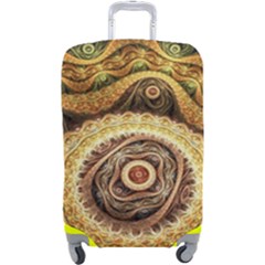 Fractals, Floral Ornaments, Waves Luggage Cover (large) by nateshop