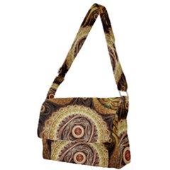 Fractals, Floral Ornaments, Waves Full Print Messenger Bag (s) by nateshop