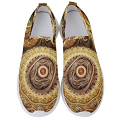 Fractals, Floral Ornaments, Waves Men s Slip On Sneakers