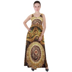 Fractals, Floral Ornaments, Waves Empire Waist Velour Maxi Dress by nateshop