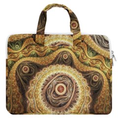 Fractals, Floral Ornaments, Waves Macbook Pro 16  Double Pocket Laptop Bag  by nateshop