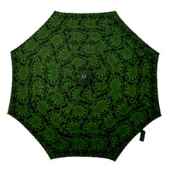 Green Floral Pattern Floral Greek Ornaments Hook Handle Umbrellas (medium) by nateshop