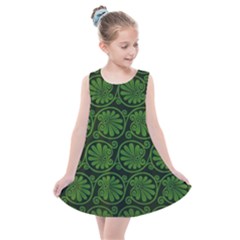 Green Floral Pattern Floral Greek Ornaments Kids  Summer Dress by nateshop