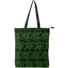 Green Floral Pattern Floral Greek Ornaments Double Zip Up Tote Bag by nateshop