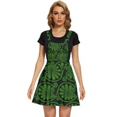 Green Floral Pattern Floral Greek Ornaments Apron Dress by nateshop