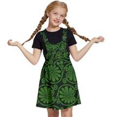 Green Floral Pattern Floral Greek Ornaments Kids  Apron Dress by nateshop