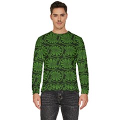 Green Floral Pattern Floral Greek Ornaments Men s Fleece Sweatshirt by nateshop