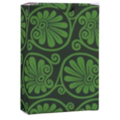 Green Floral Pattern Floral Greek Ornaments Playing Cards Single Design (rectangle) With Custom Box by nateshop