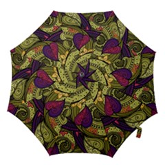 Green Paisley Background, Artwork, Paisley Patterns Hook Handle Umbrellas (medium) by nateshop