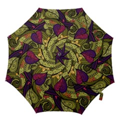 Green Paisley Background, Artwork, Paisley Patterns Hook Handle Umbrellas (small) by nateshop