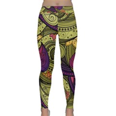 Green Paisley Background, Artwork, Paisley Patterns Classic Yoga Leggings by nateshop