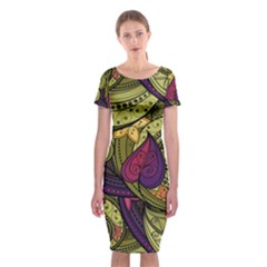 Green Paisley Background, Artwork, Paisley Patterns Classic Short Sleeve Midi Dress by nateshop