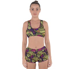 Green Paisley Background, Artwork, Paisley Patterns Racerback Boyleg Bikini Set by nateshop